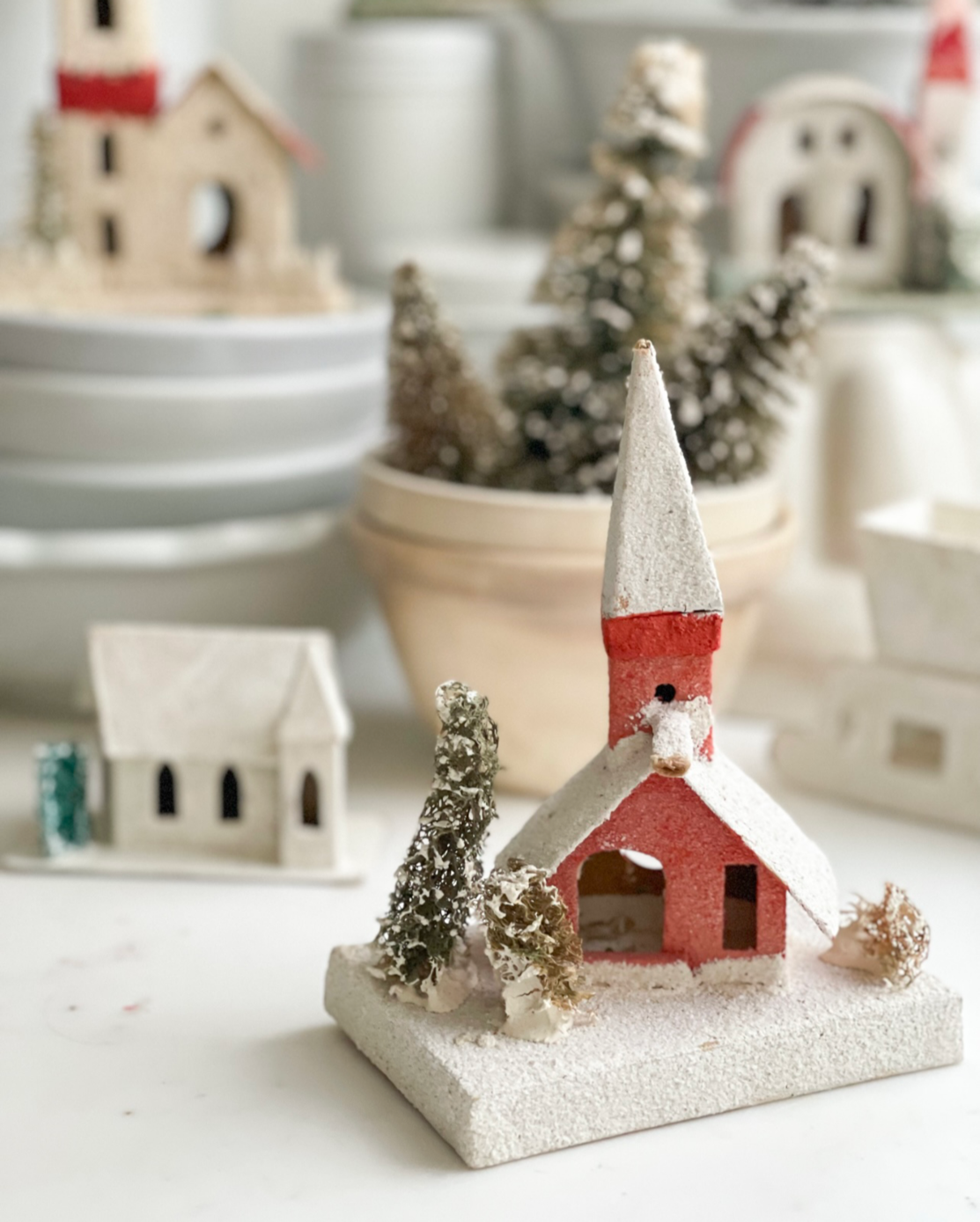 Large Vintage Putz Church