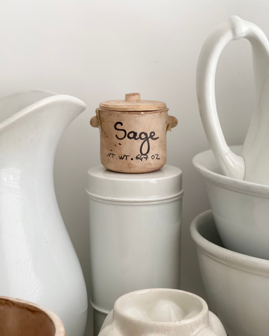 Vintage French Herb Pot  - Sage