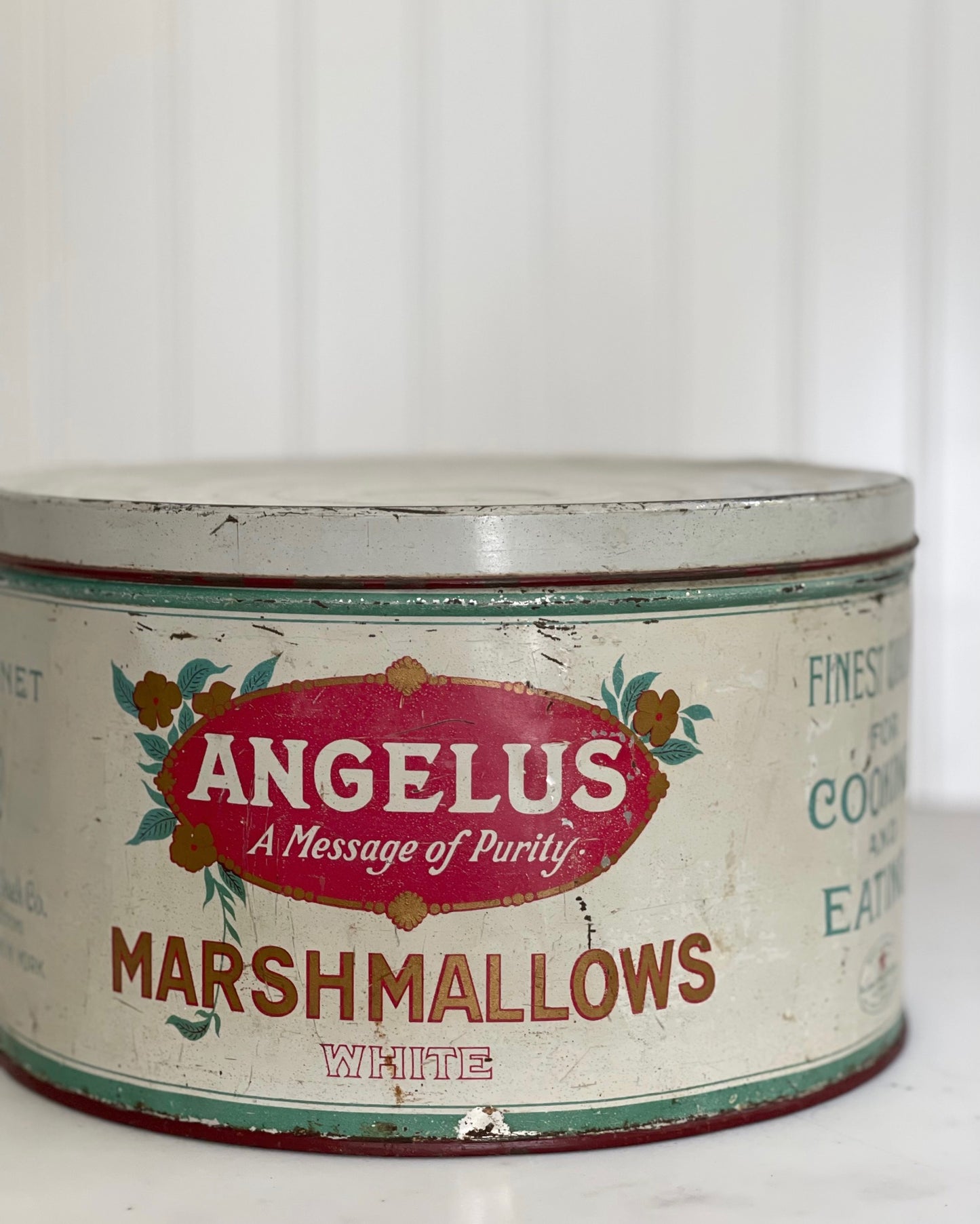 Vintage 5 lb Angelus Marshmallows Tin