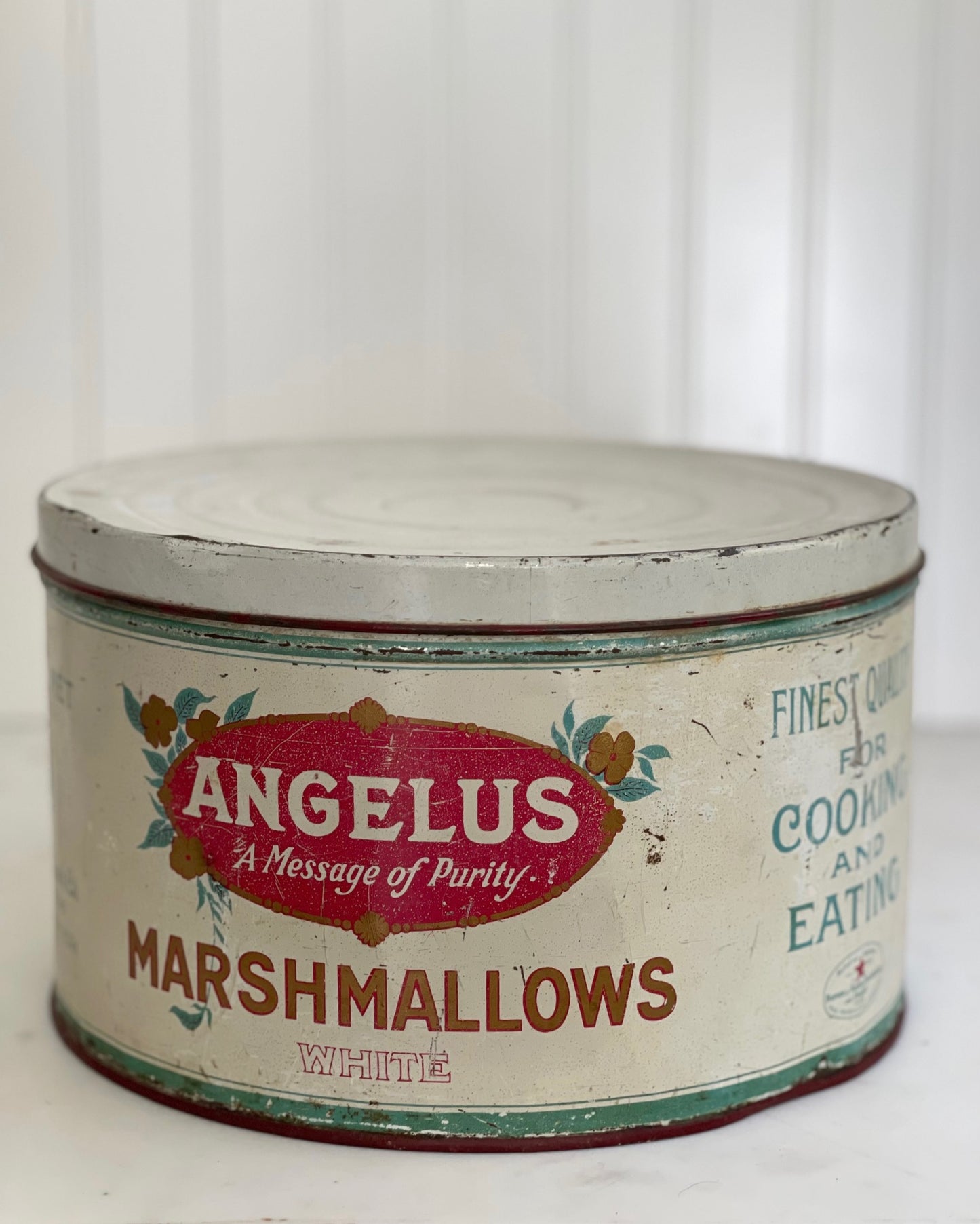 Vintage 5 lb Angelus Marshmallows Tin