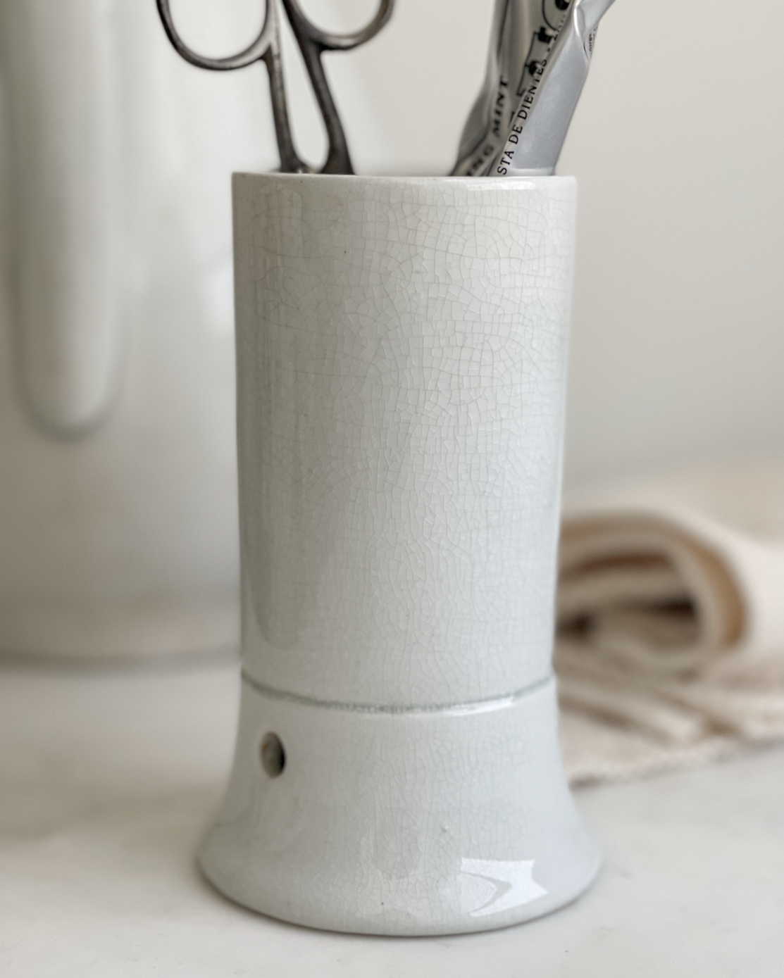 Antique Ironstone Toothbrush Holder